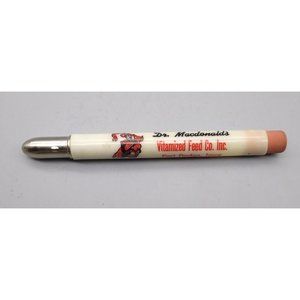 Vintage Feed Store Bullet Pencil, Dr McDonalds Vitamized Fort Dodge Iowa Vy Tab
